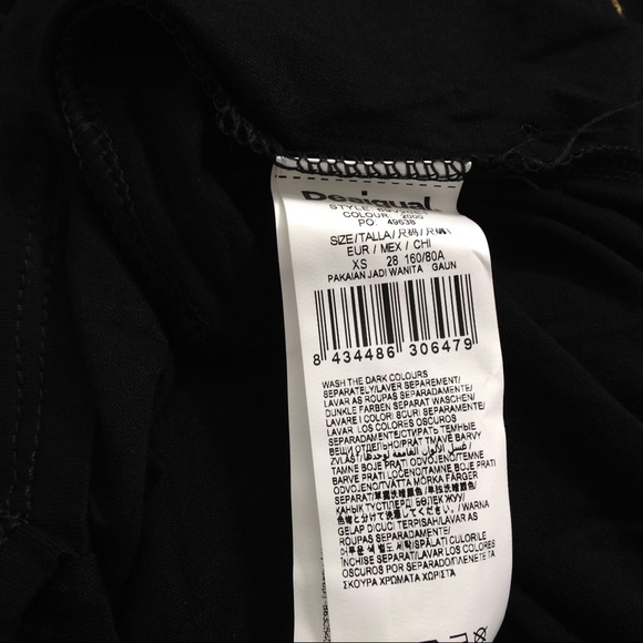 Desigual Women Mini Jersey Dress Size XS Black - Picture 6 of 8